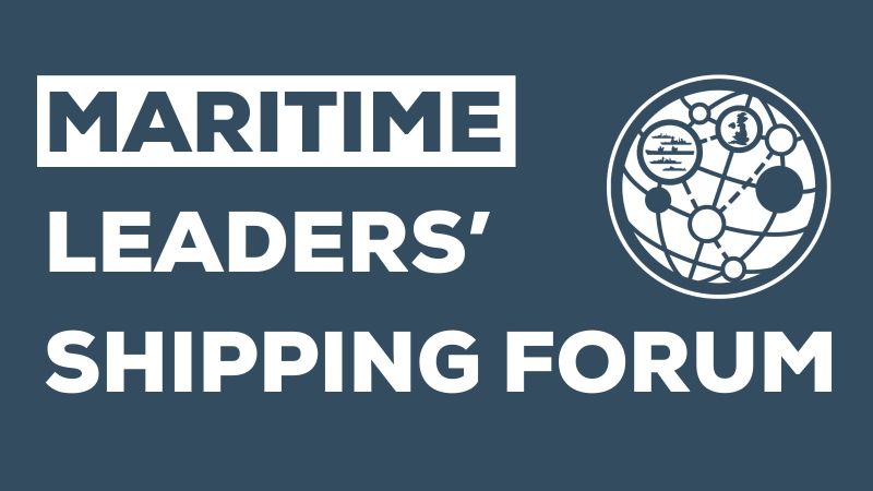 "Maritime Leaders' Shipping Forum" with a globe icon on the right.